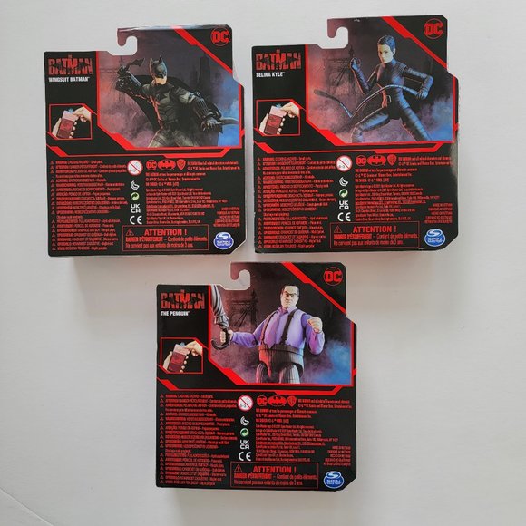 Lot of 3 The Batman figures w/ 3 acc each: The Penguin, Selina Kyle, The Batman - Picture 3 of 12